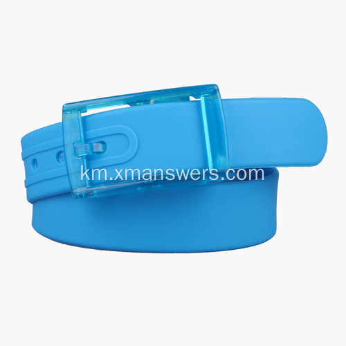 Eco Friendly Plastic Buckle ខ្សែក្រវ៉ាត់ Silicone សម្រាប់បុរស